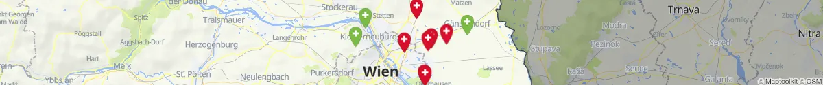 Kartenansicht für Apotheken-Notdienste in der Nähe von Aderklaa (Gänserndorf, Niederösterreich)